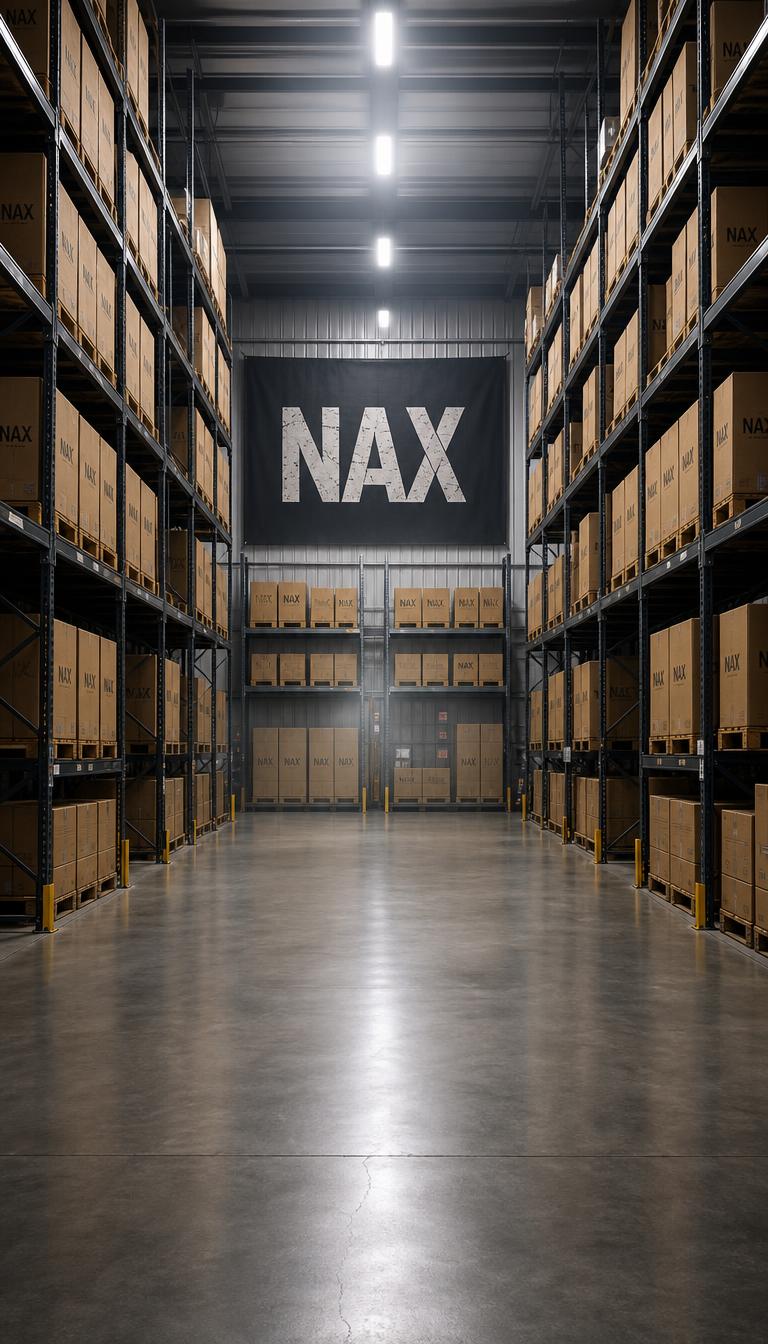Live Background — NAX Stock Aisle (brand sample) — AI generated 9:16 ad creative
