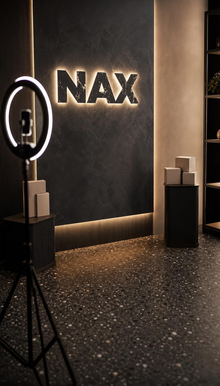 Live Background — NAX Studio Corner (brand sample) — AI generated 9:16 ad creative