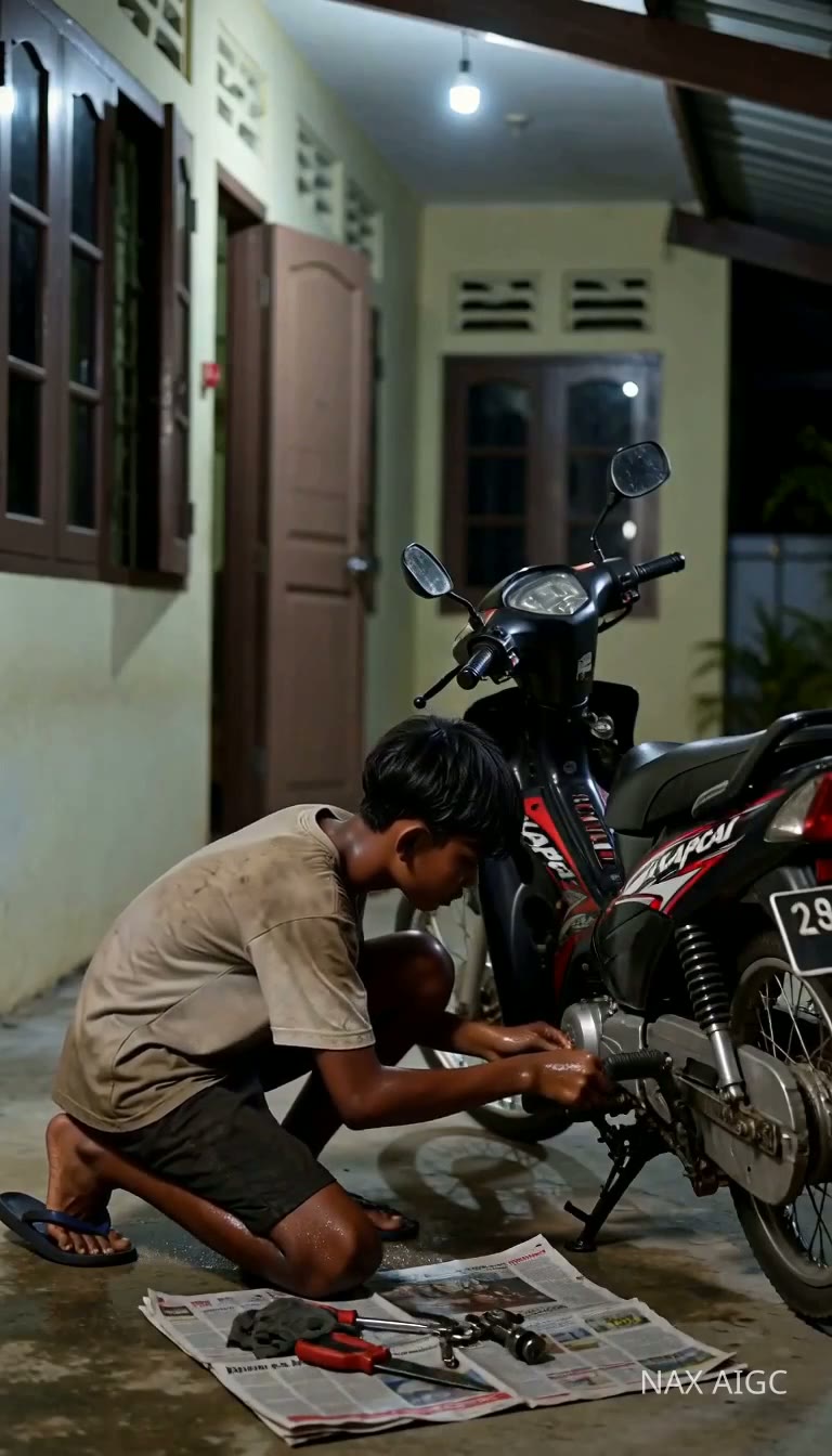 Motor Abah — Bahasa Melayu — AI generated 9:16 film frame