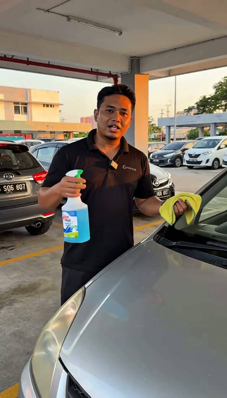 Car Shampoo — Carpark Wash Test — AI generated 9:16 film frame