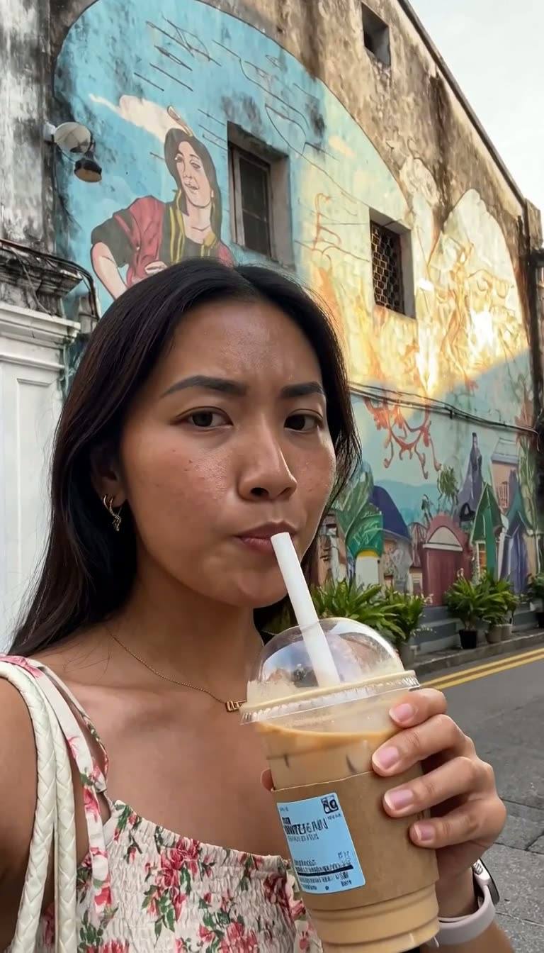 Penang Heritage Walk — Iced Coffee — AI generated 9:16 film frame