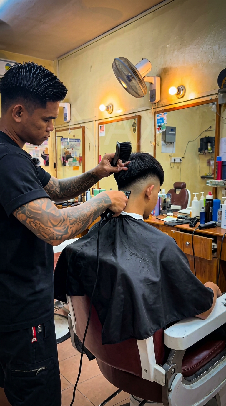 Barbershop — Fade in Twenty Minutes — AI generated 9:16 film frame