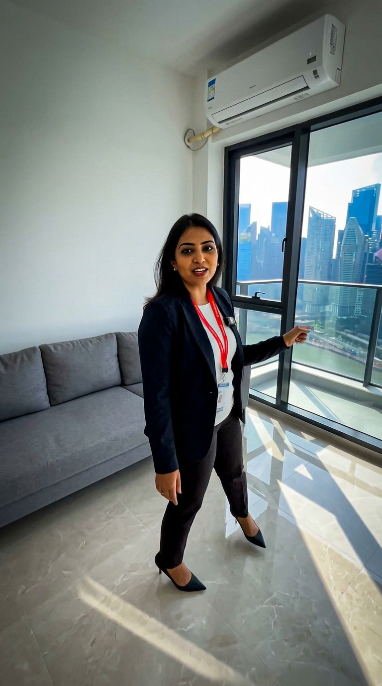 Condo Viewing — Two Plus One, City View — AI generated 9:16 film frame