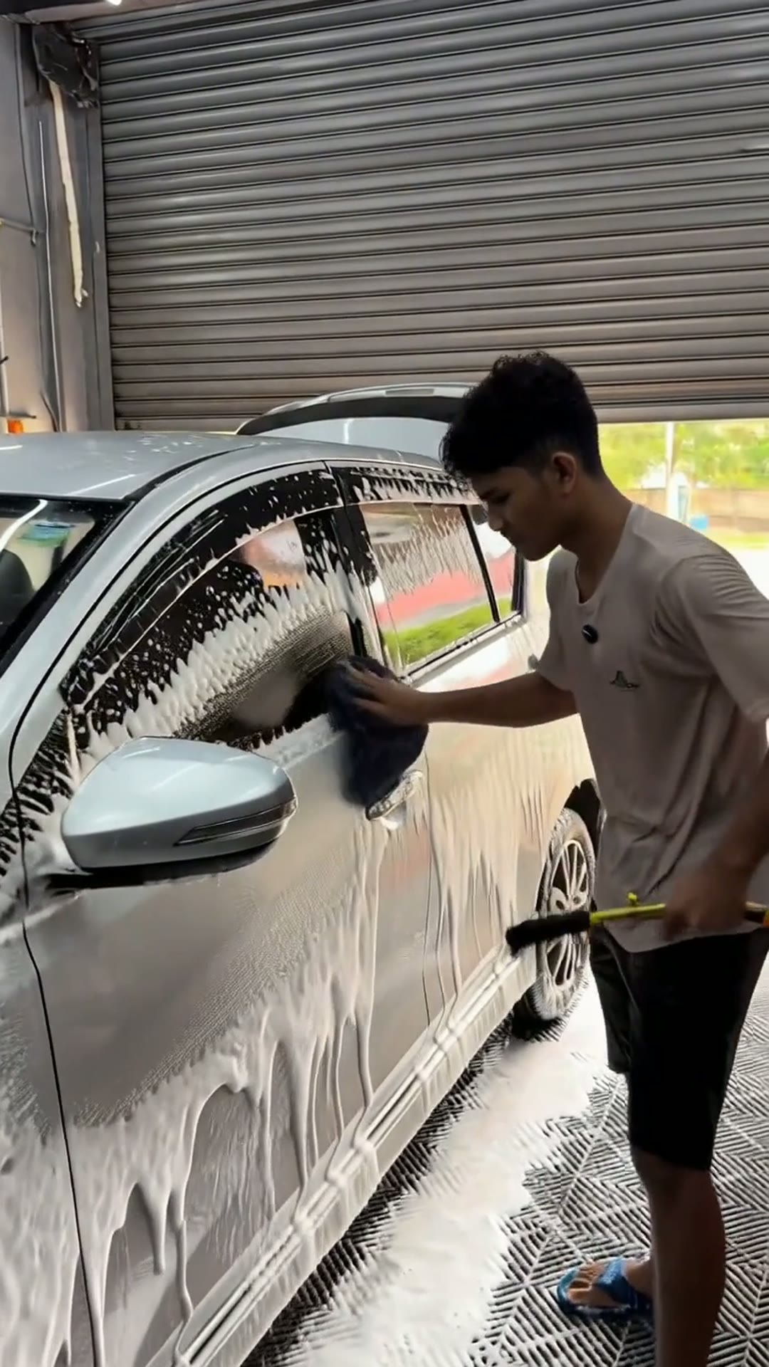 Macam Baru Keluar Showroom — Detailing Myvi — AI generated 9:16 film frame