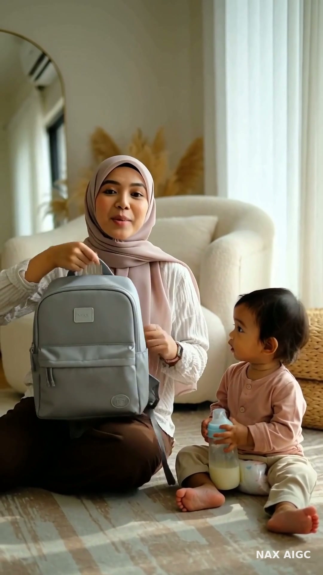 Diaper Backpack — One Bag Does It (9:16) — AI generated 9:16 film frame