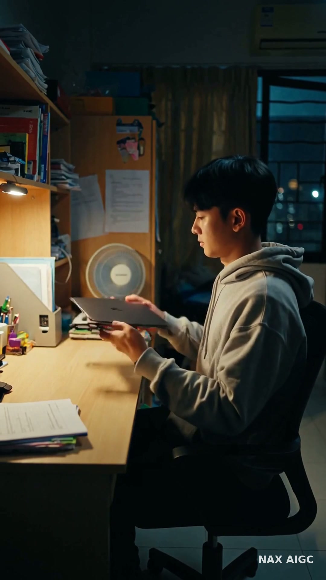 Laptop Stand — Dorm Desk Fix (9:16) — AI generated 9:16 film frame