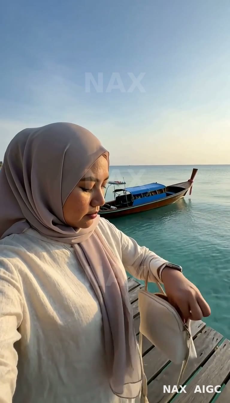 Live Selling — Island Package on the Deck — AI generated 9:16 film frame