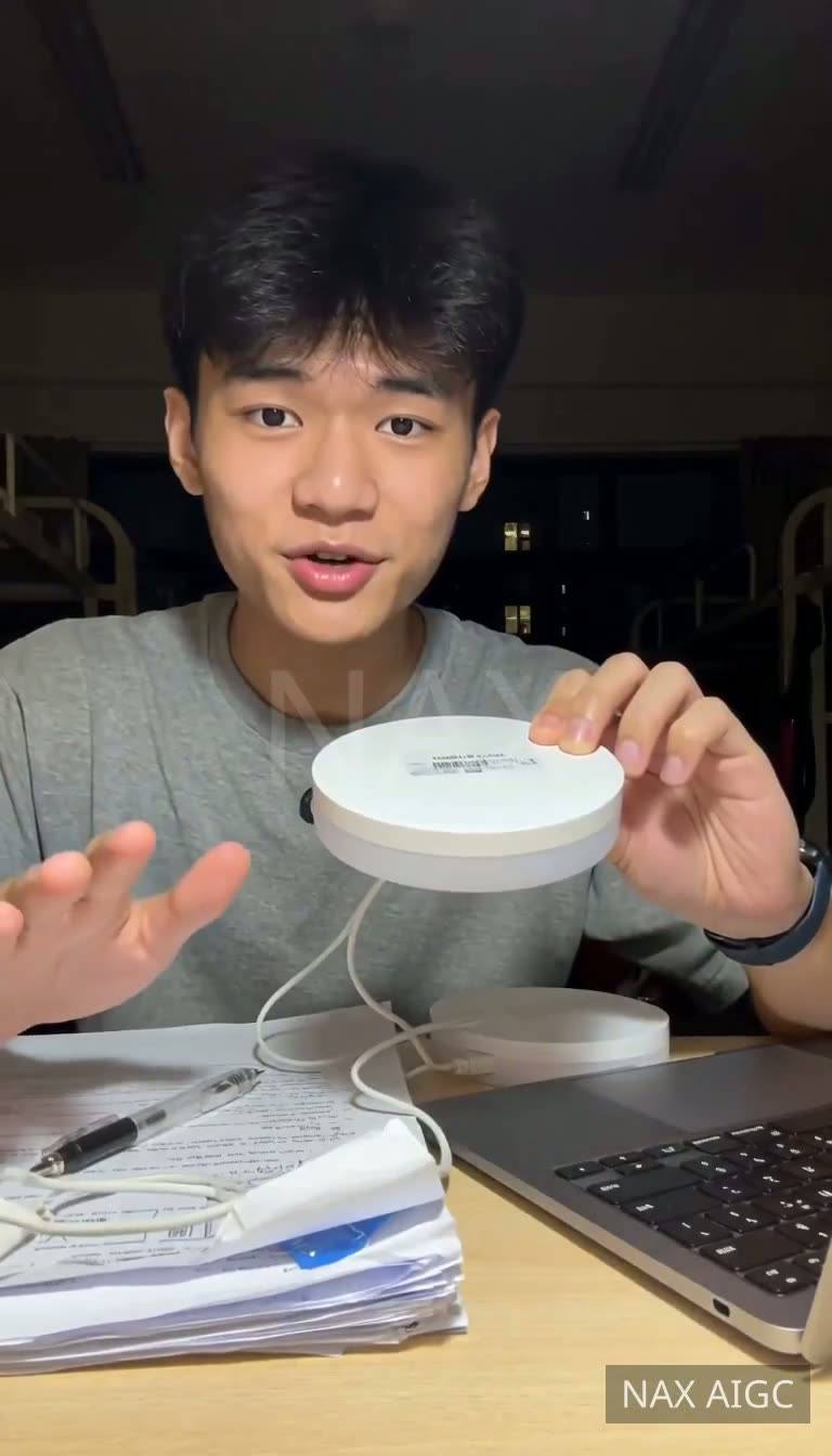 Hostel Desk — Study Lamp Review — AI generated 9:16 film frame