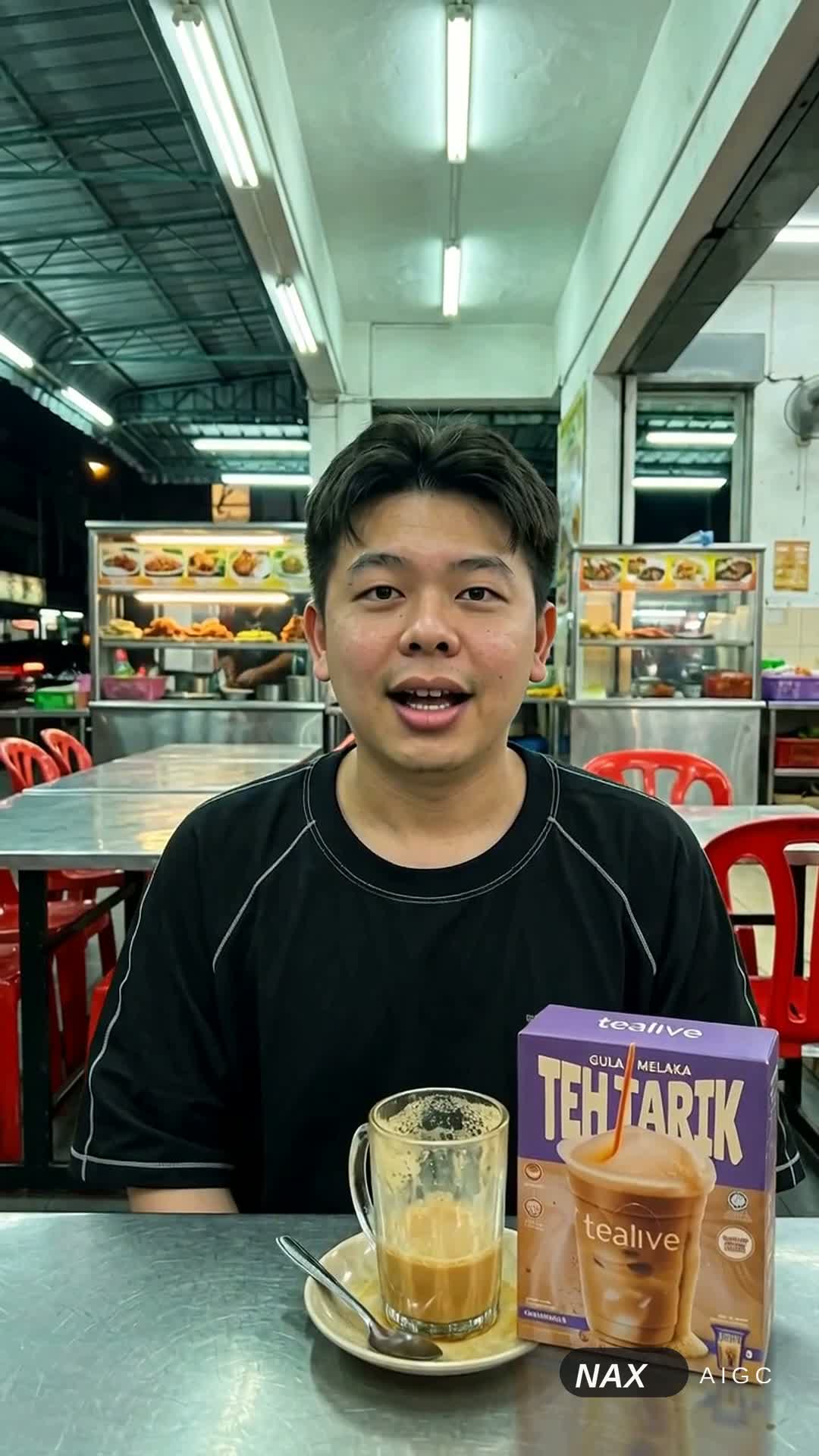 Malas Nak Pergi Mamak — Tealive Teh Tarik Gula Melaka — AI generated 9:16 film frame