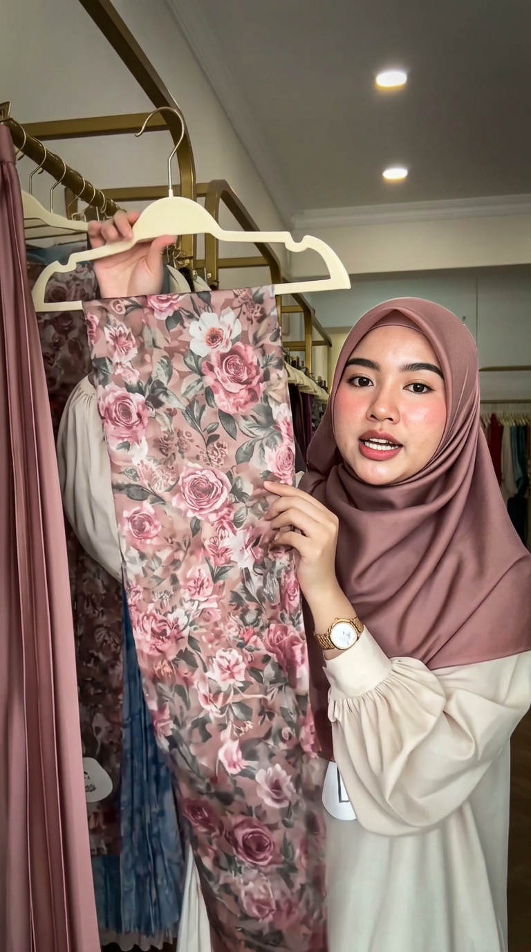 Tudung Live Drop — Design Haul — AI generated 9:16 film frame
